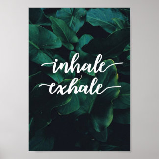 Póster inhalar exhale yoga espiritual paz meditar poster