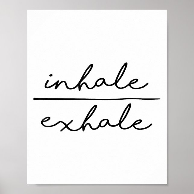 Póster Inhale &amp; Exhale Yoga Lover Women's Yoga Motiva (Frente)