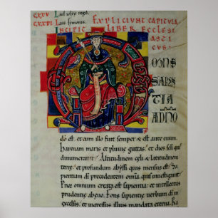 Póster Inicial "O" del ms 2 fol.8 Historiated que