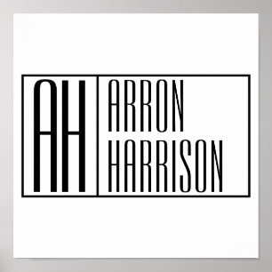 Póster Iniciales y logotipo de nombres mínimos modernos