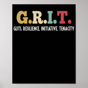 Póster Iniciativa de resiliencia GRIT Gts Tenacidad Posit