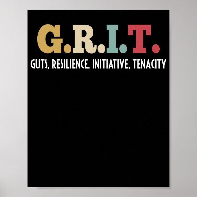 Póster Iniciativa de resiliencia GRIT Gts Tenacidad Posit (Frente)