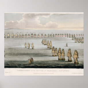 Póster Inicio de la batalla de Trafalgar, 21 de octubre
