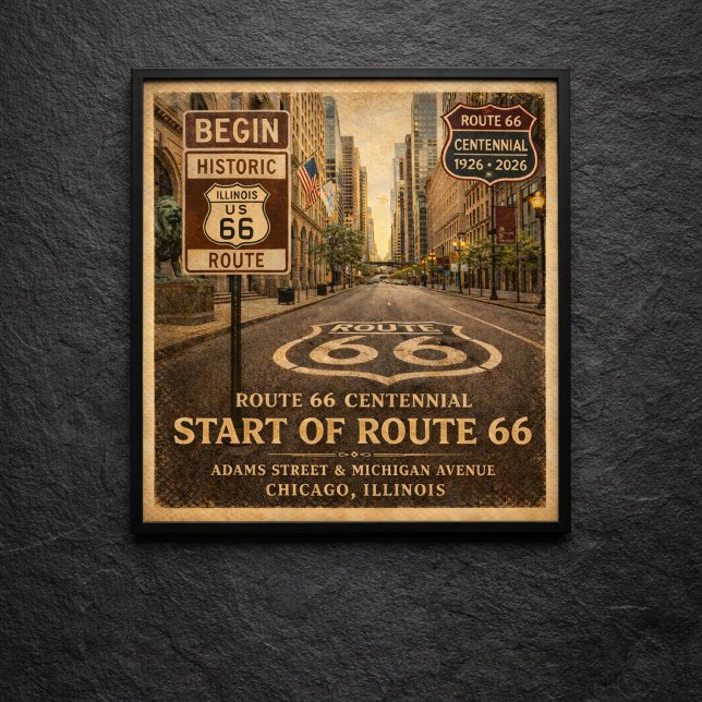 Póster Inicio de la Ruta 66 Chicago Illinois Centenario (Subido por el creador)