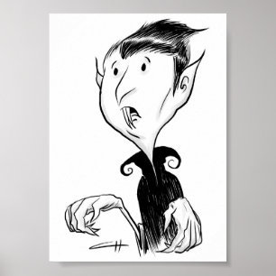 Póster Inktober - vampiro