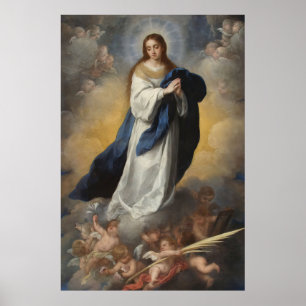Póster Inmaculada Asunción de Concepción Virgen Murillo