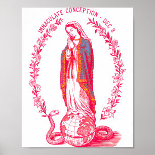 Póster Inmaculada Concepción 8 Dic Virgen María Católica