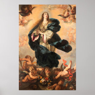 Póster Inmaculada Concepción Asumiendo Virgen Palomino