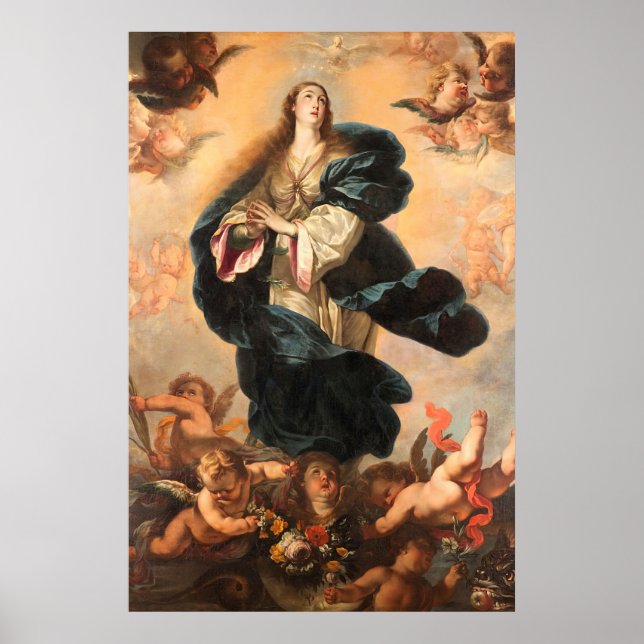 Póster Inmaculada Concepción Asumiendo Virgen Palomino (Frente)