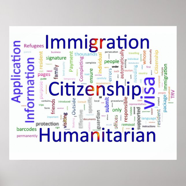 Póster Inmigración y Ciudadanía Texto Relacionado (Frente)