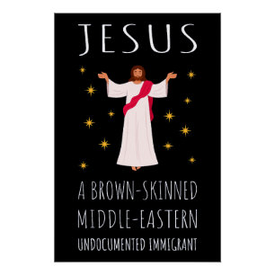 Póster Inmigrante indocumentado de piel morena de Jesús