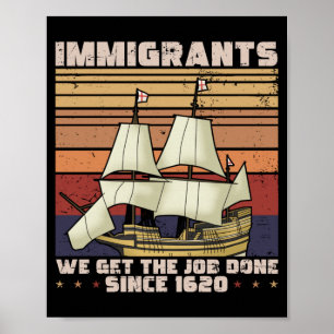Póster Inmigrantes Hombres Obtienen El Trabajo Hecho Desd