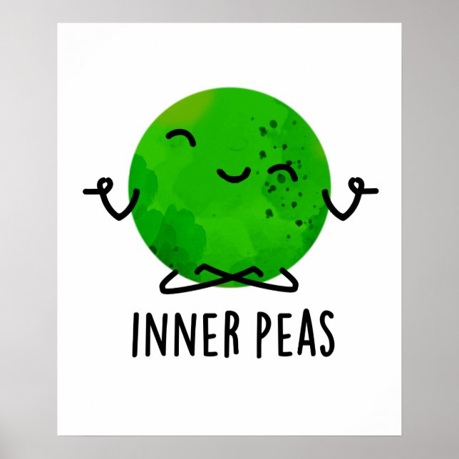 Póster Inner Peas Funny Meditando Pea Pun (Frente)