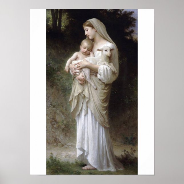 Póster Innocense Bouguereau Lamb baby (Frente)