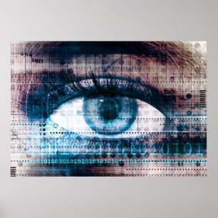 Póster Innovación tecnológica con mirada electrónica