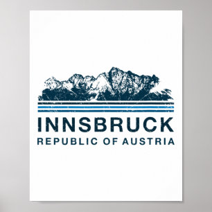 Póster Innsbruck Austria Montañas Austriaco Esquí Vintag