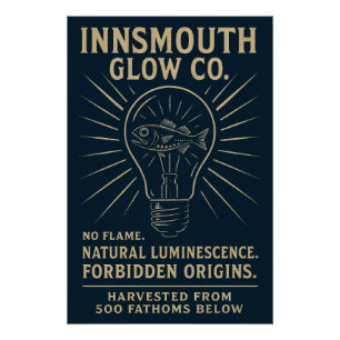 Póster Innsmouth Glow Co. - Luces bioluminiscentes desde