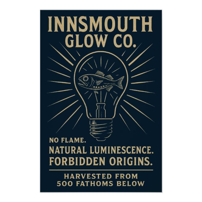 Póster Innsmouth Glow Co. - Luces bioluminiscentes desde (Anverso)