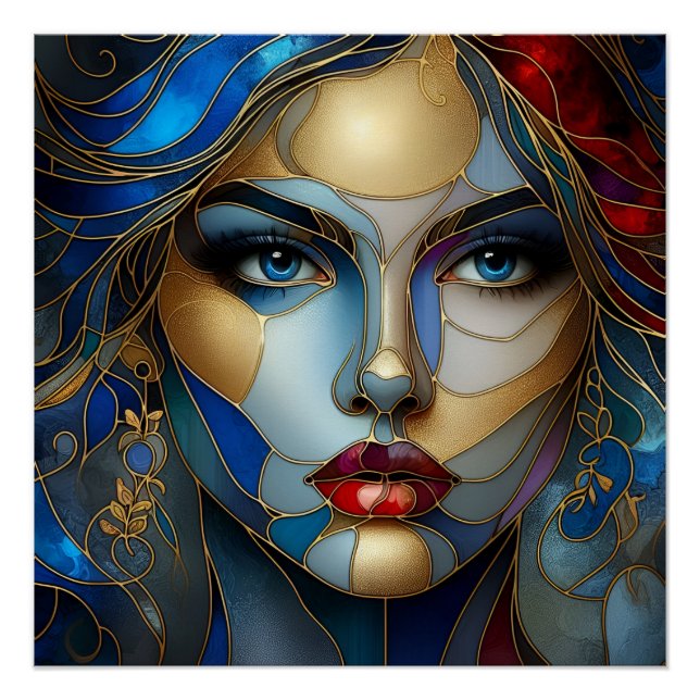 Póster Inocencia radiante - Estilo de vidrio manchado (Anverso)