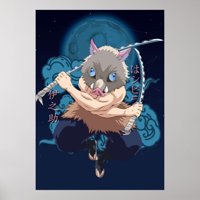 Póster Inosuke Hashibira  Kimetsu No Yaiba (Frente)