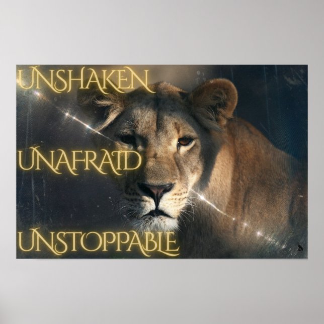 Póster Inquebrantable.  Sin miedo.  Imparable. (Frente)