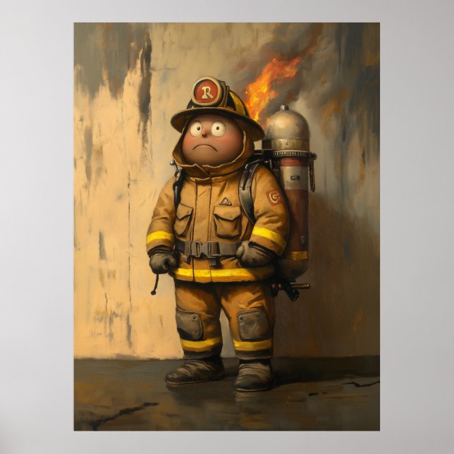 Póster Inquietud estremecedora: El bombero abrumado (Frente)