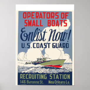 Póster ¡Inscríbete ahora! Guardia Costera de Estados Unid