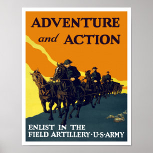 Póster Inscribirse En La Artillería De Campo — Ejército D