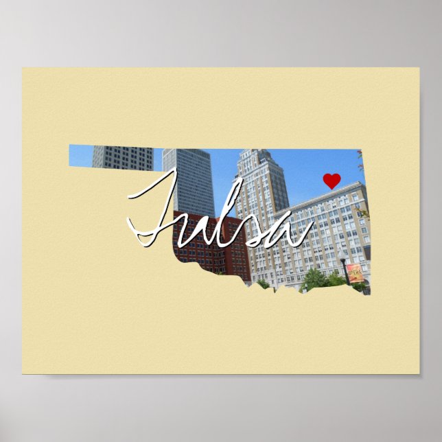 Póster Inscripción y nombre de la ciudad de Oklahoma Stat (Frente)