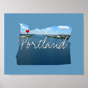 Póster Inscripción y nombre de la ciudad de Oregon State 