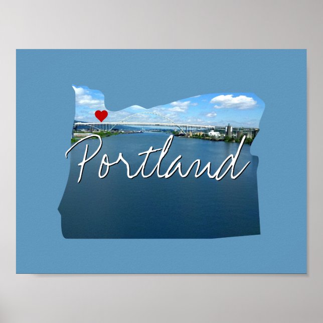 Póster Inscripción y nombre de la ciudad de Oregon State  (Frente)