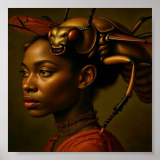 Póster Insecto espeluznante Bella Dama 