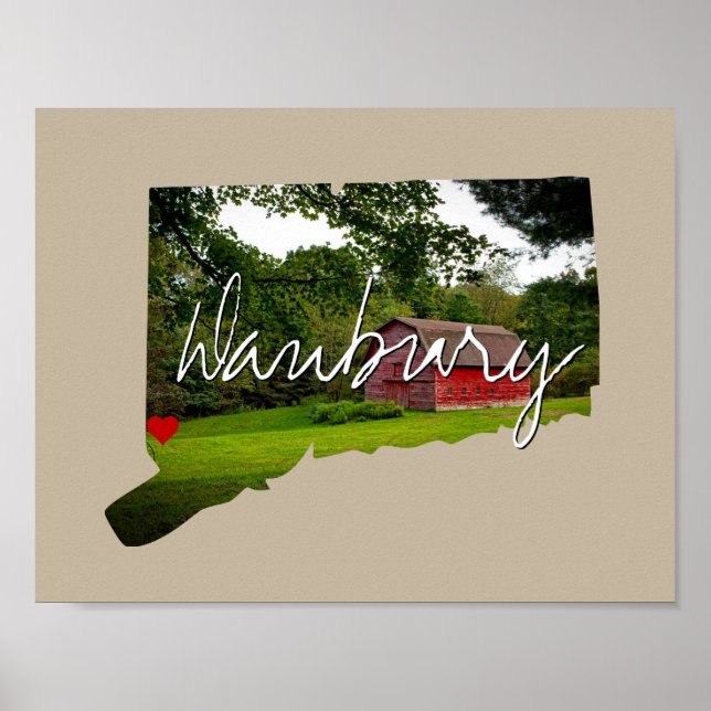 Póster Inserción de foto estatal de Connecticut y nombre  (Frente)