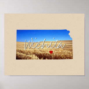 Póster Inserción de foto estatal de Kansas y nombre de ci
