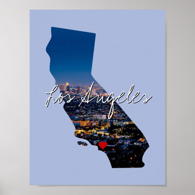 Póster Inserción de foto estatal en California y nombre d (Frente)
