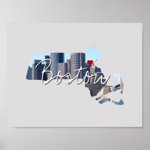 Póster Inserción de foto estatal en Massachusetts y nombr