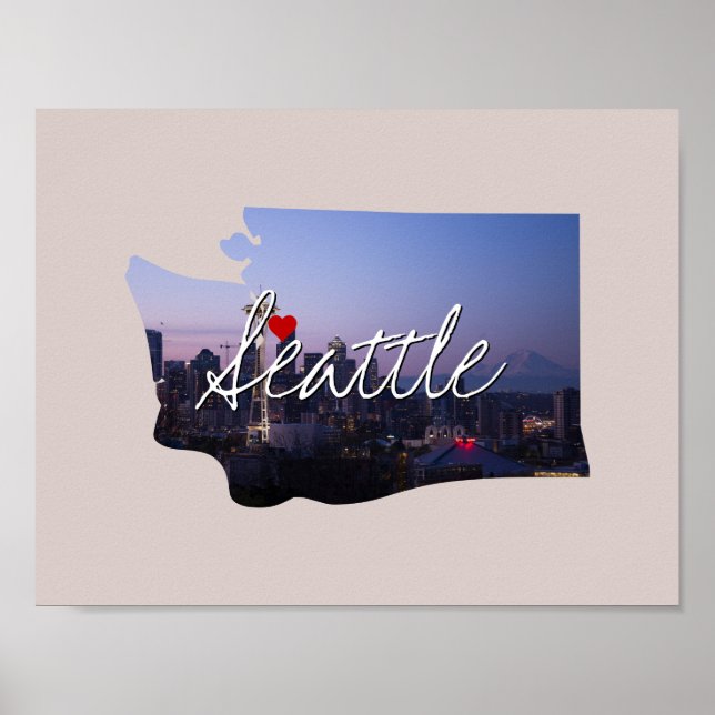 Póster Inserción de foto estatal en Washington y nombre d (Frente)