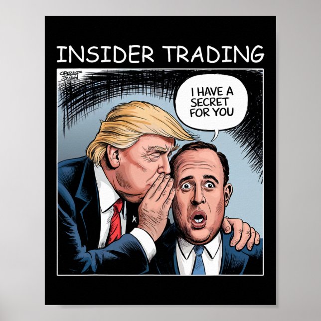 Póster Insider Trading Trump - Funny  (Frente)