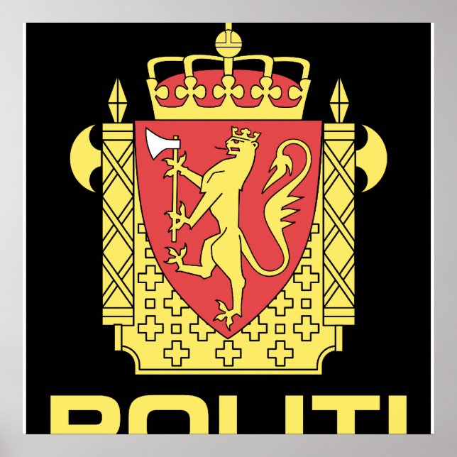 Póster Insignia al Servicio de Policía de Noruega (Frente)