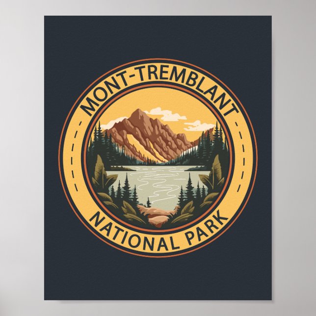 Póster Insignia de Canadá del Parque Nacional Mont-Trembl (Frente)