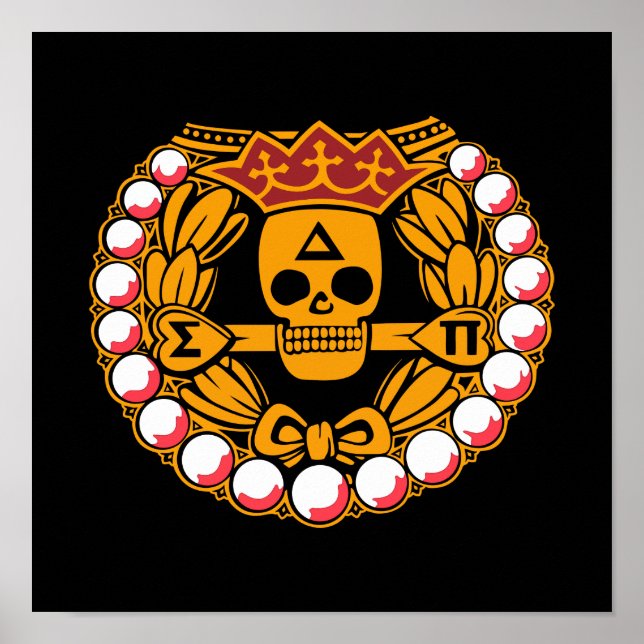 Póster Insignia de cráneo de Delta Sigma Pi (Frente)