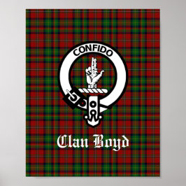Póster Insignia de Escudo de Clan Boyd y Tartán de Escoci