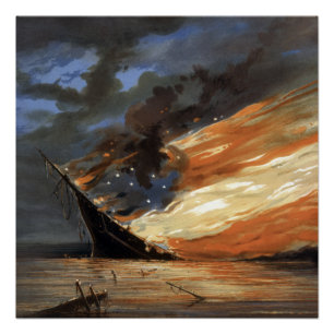 Póster Insignia de la Guerra Civil Rebelde contra el fueg