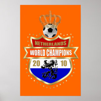 Póster Insignia de los Países Bajos Campeones Mundiales 2