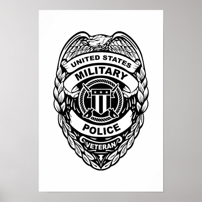 Póster Insignia de veteranos de la policía militar de EE. (Frente)