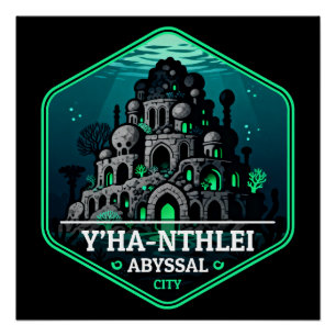 Póster Insignia de viaje vintage de la ciudad abismal de