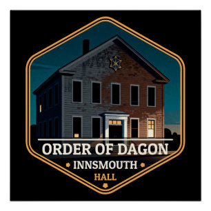 Póster Insignia de viaje vintage de la Orden de Dagon Hal
