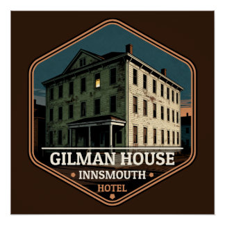 Póster Insignia de viaje vintage del hotel Gilman House I