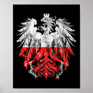 Póster Insignia del águila de Polonia de raíces de patrim