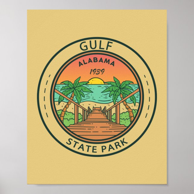 Póster Insignia del Círculo de Alabama, Parque Estatal de (Frente)
